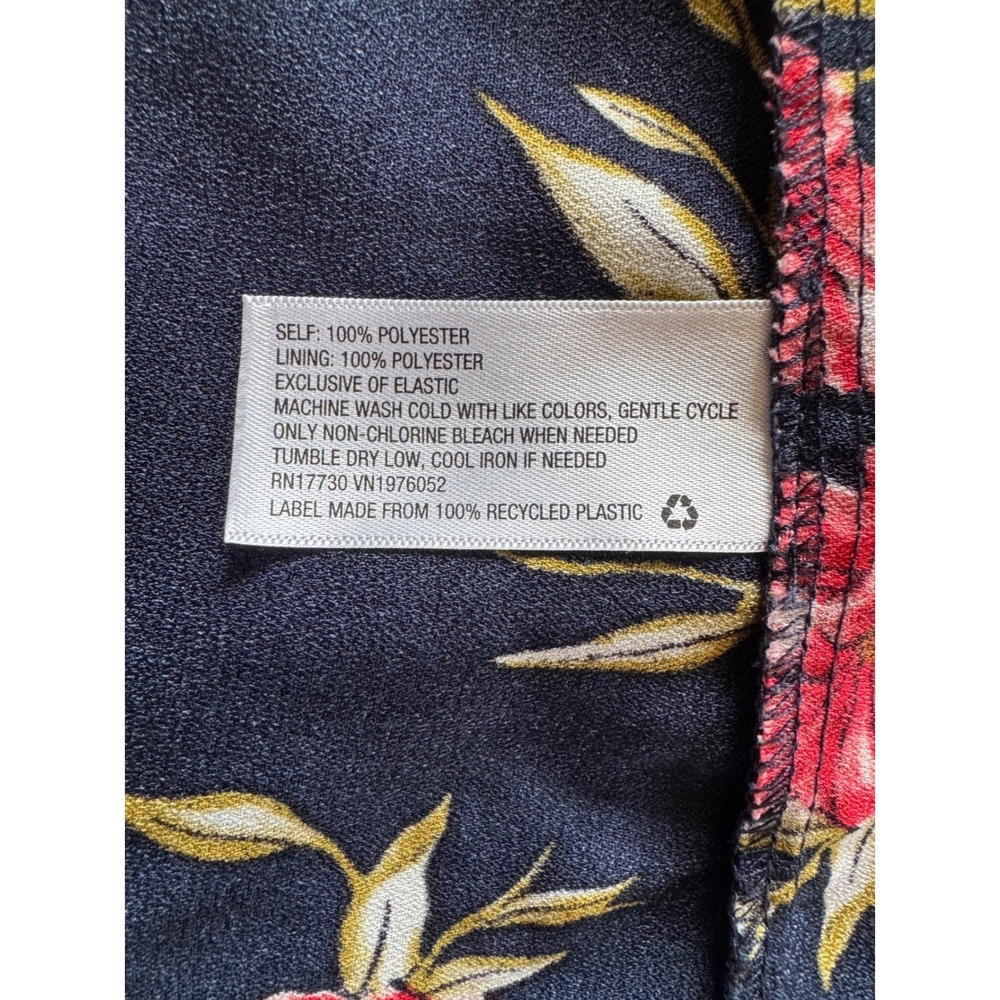 Xhilaration Navy Blue Floral Ruffle Mini Dress Smocked‎ Back Medium - Picture 4 of 8
